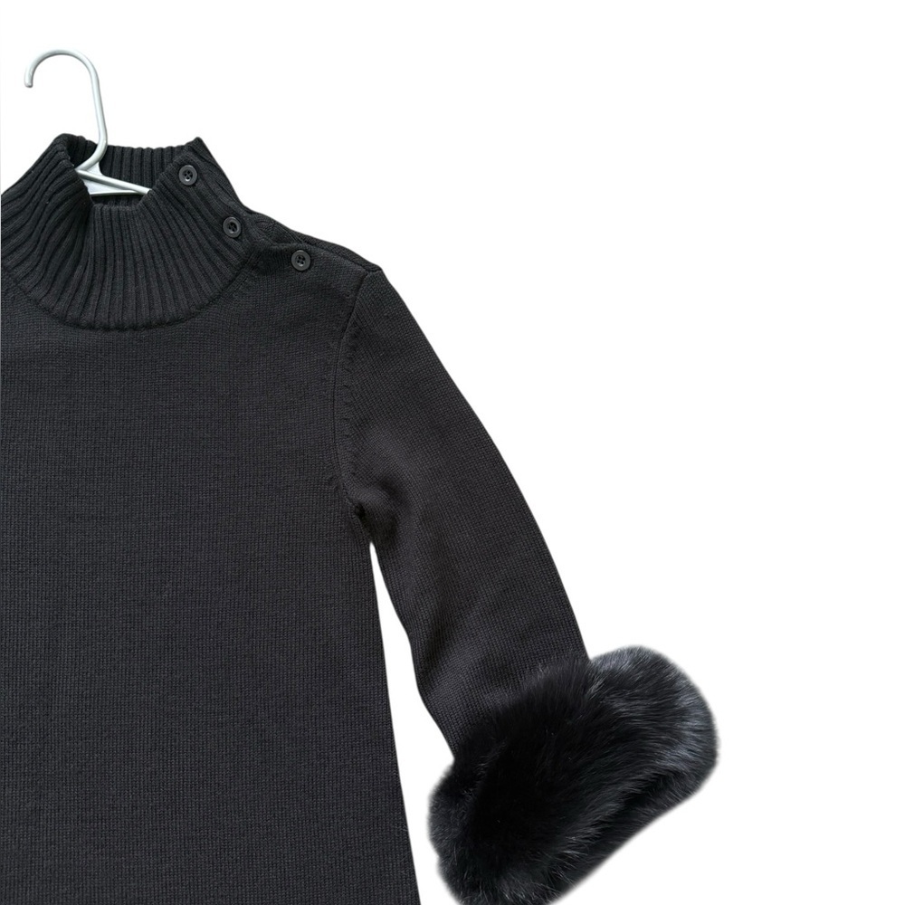 Alice + Olivia Fur Cuff Sweater Dress Small - Picture 2 of 15